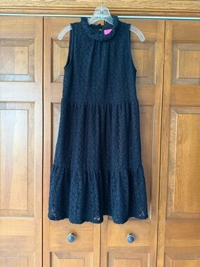 Lilly Pulitzer Black Lace Tiered Sleeveless Dress